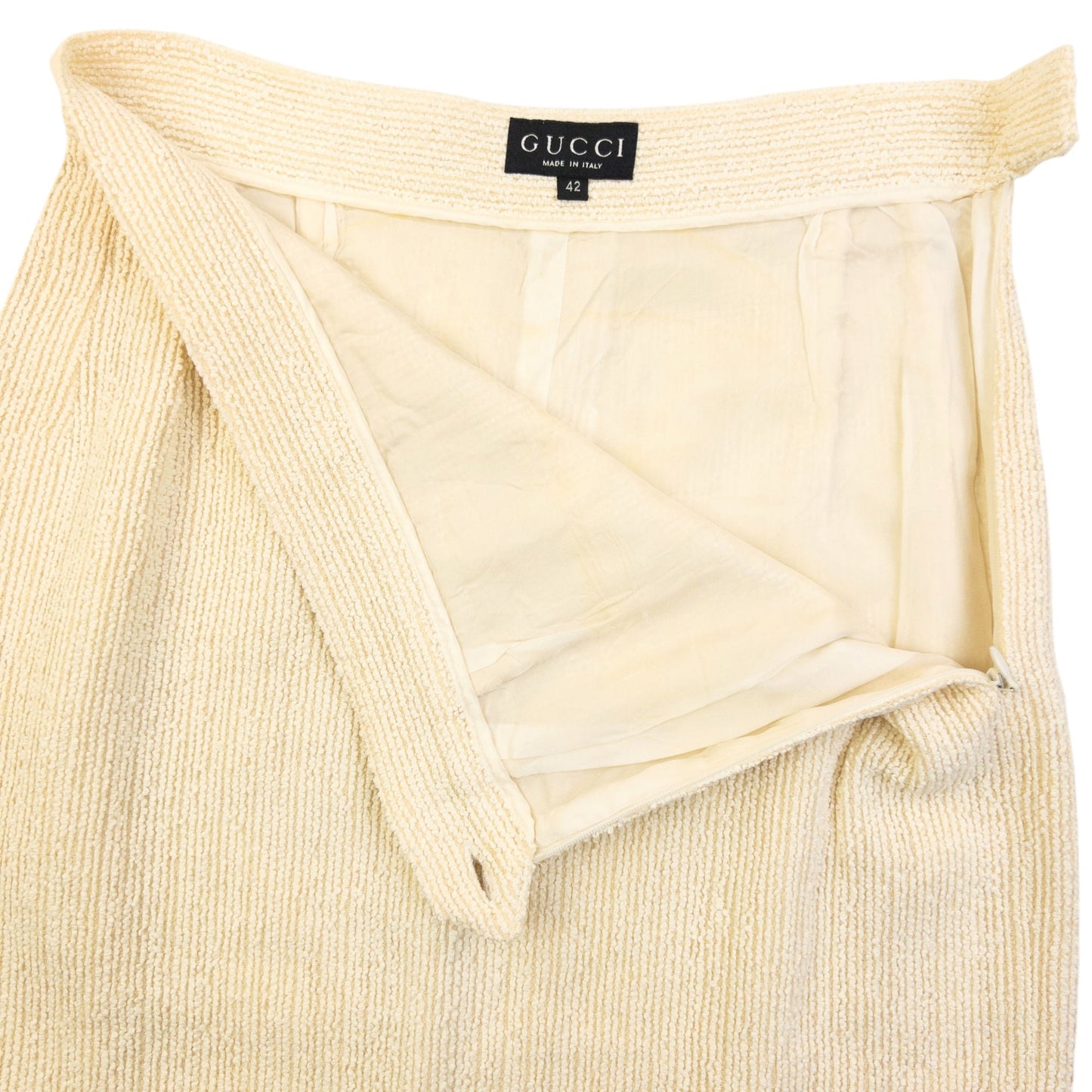 Vintage 90s Gucci By Ribbed Skirt Womens Size W24 | W24, Cream