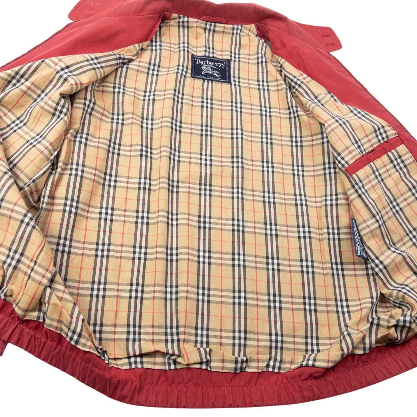 Vintage 90s Burberry Nova Check Lined Jacket Size S | Small, Red