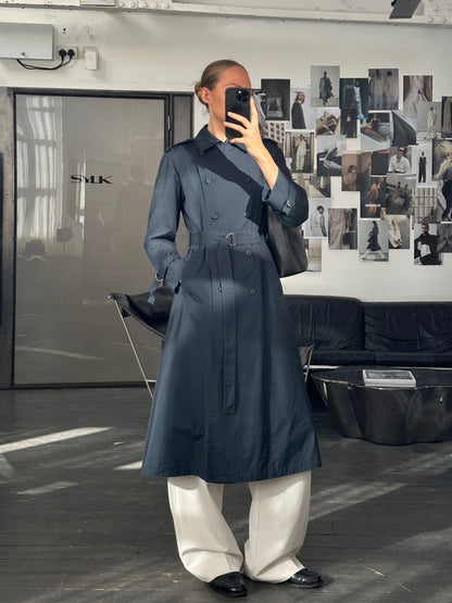 London Fog 1980s Double Breasted Cotton Trench Coat - S