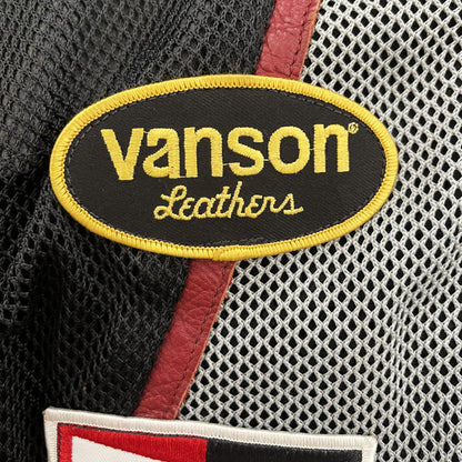 Vanson Leathers 'One Star' Mesh Motorcycle Racer Jacket - L