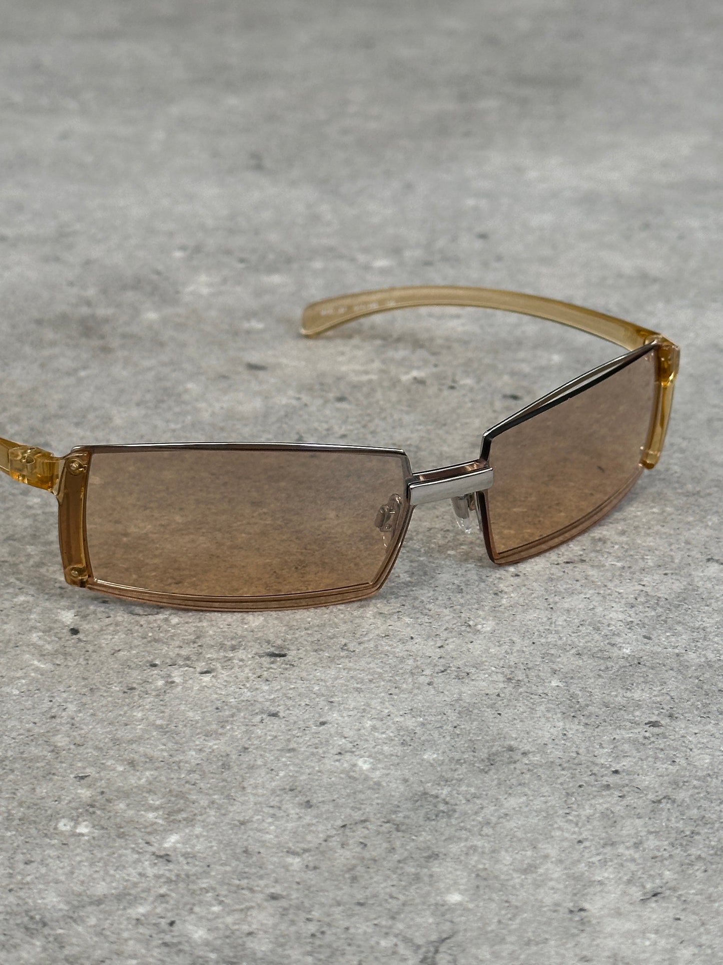 Versace Versus 1990s Rimless Rectangular Logo Sunglasses