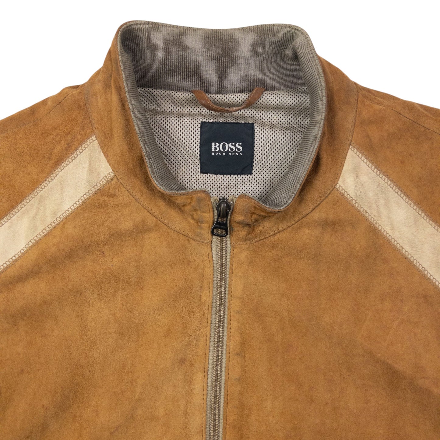 Vintage 2000s Hugo Boss Zip Up Suede Jacket Size L