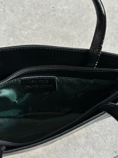 Italian Vintage 2000s Curved Leather Hand Bag