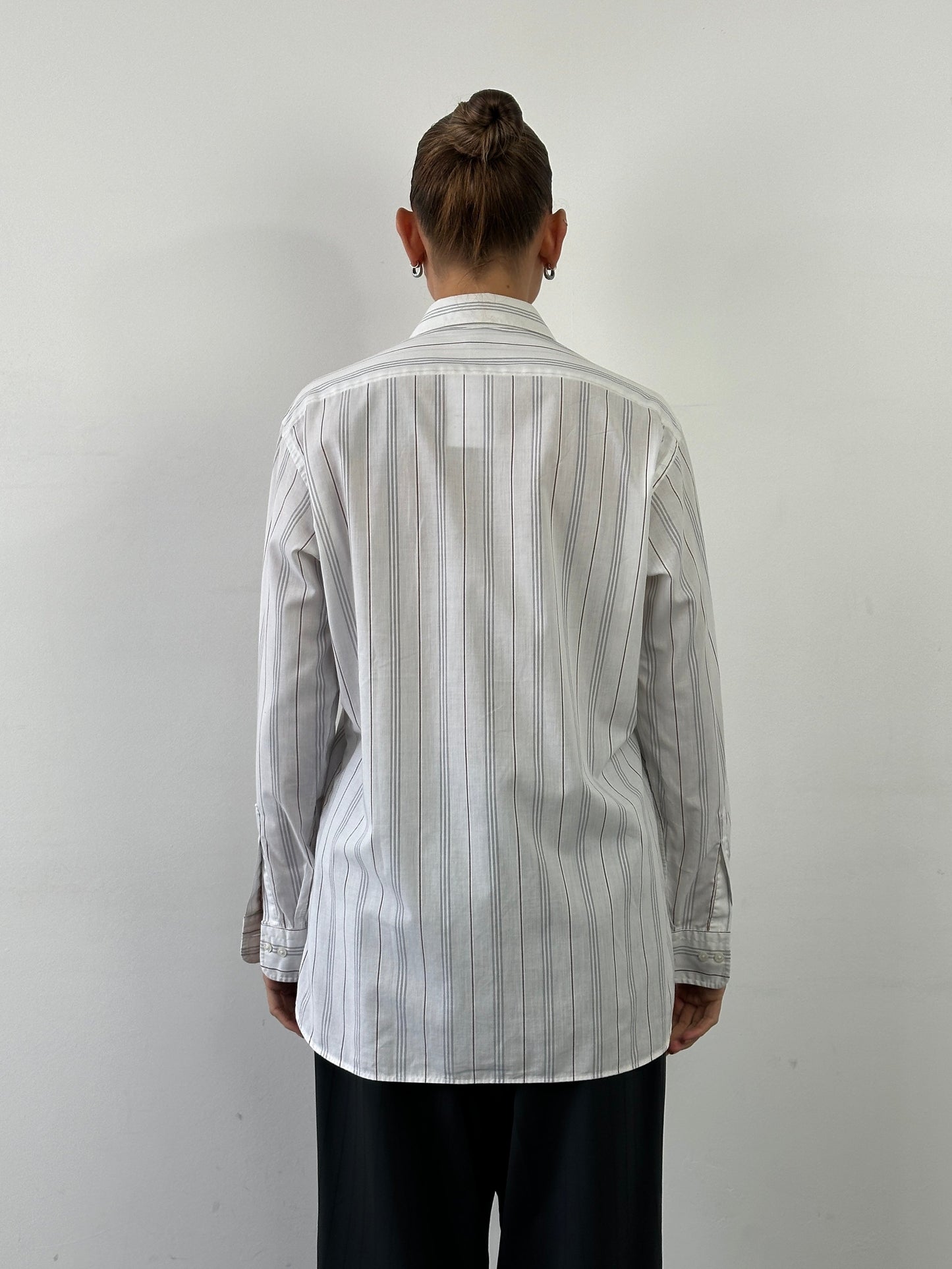 Christian Dior Stripe Cotton Logo Shirt - M