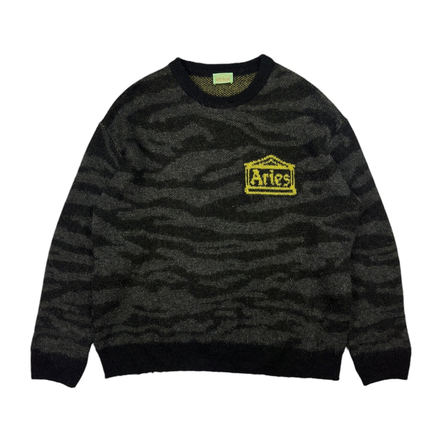 Aries Arise Black Mohair Knit Sweatshirt