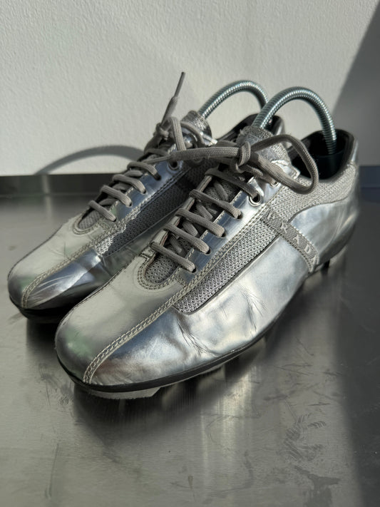 Prada Sport 00s Metallic Trainers | UK 37.5, Metallic Silver