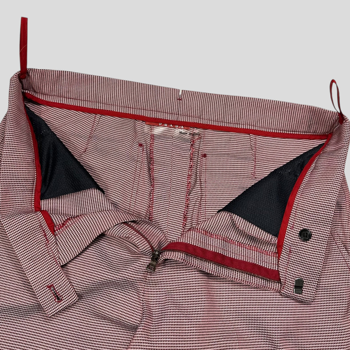 Prada Sport 2001 SAMPLE Houndstooth Stash Pocket Trousers - M | W31, Multicoloured