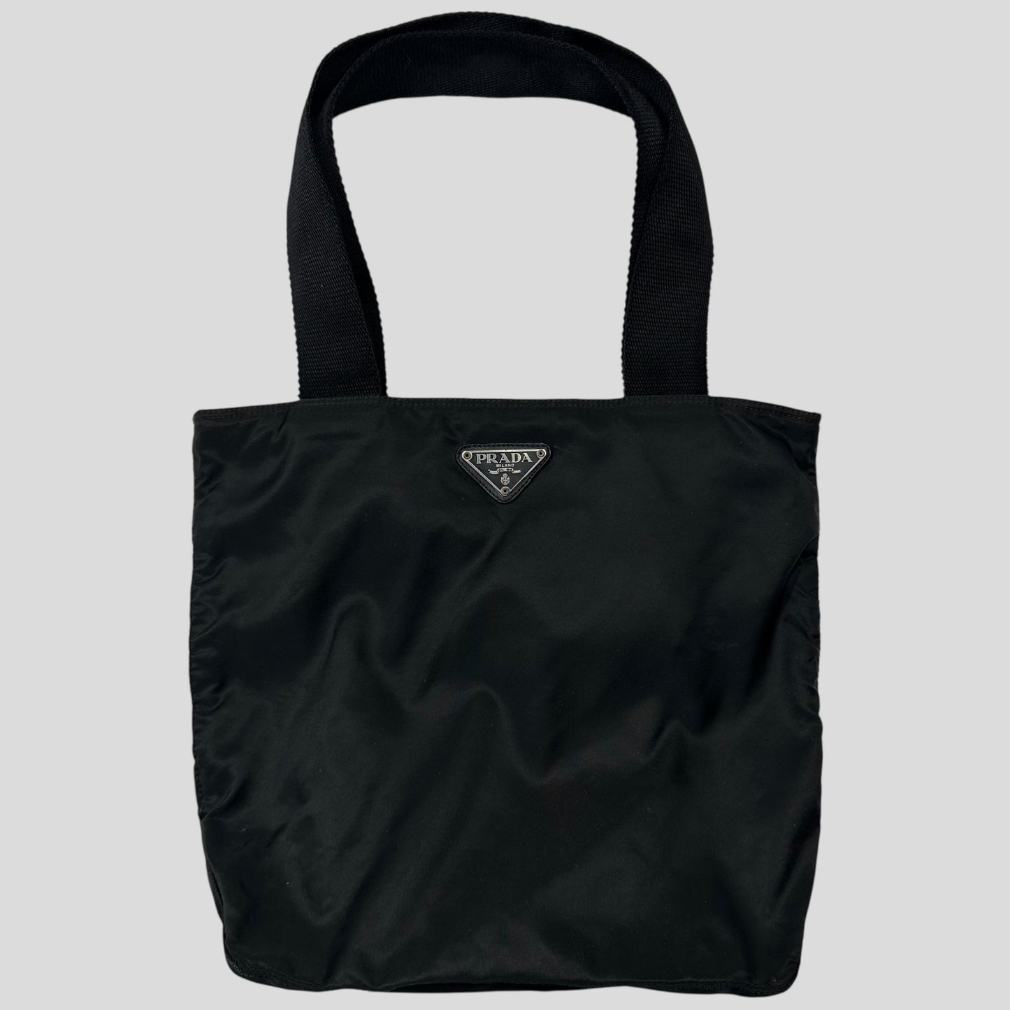 Prada Milano 90’s Black Nylon Tote Bag