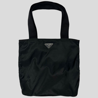 Prada Milano 90’s Black Nylon Tote Bag