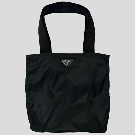 Prada Milano 90’s Black Nylon Tote Bag