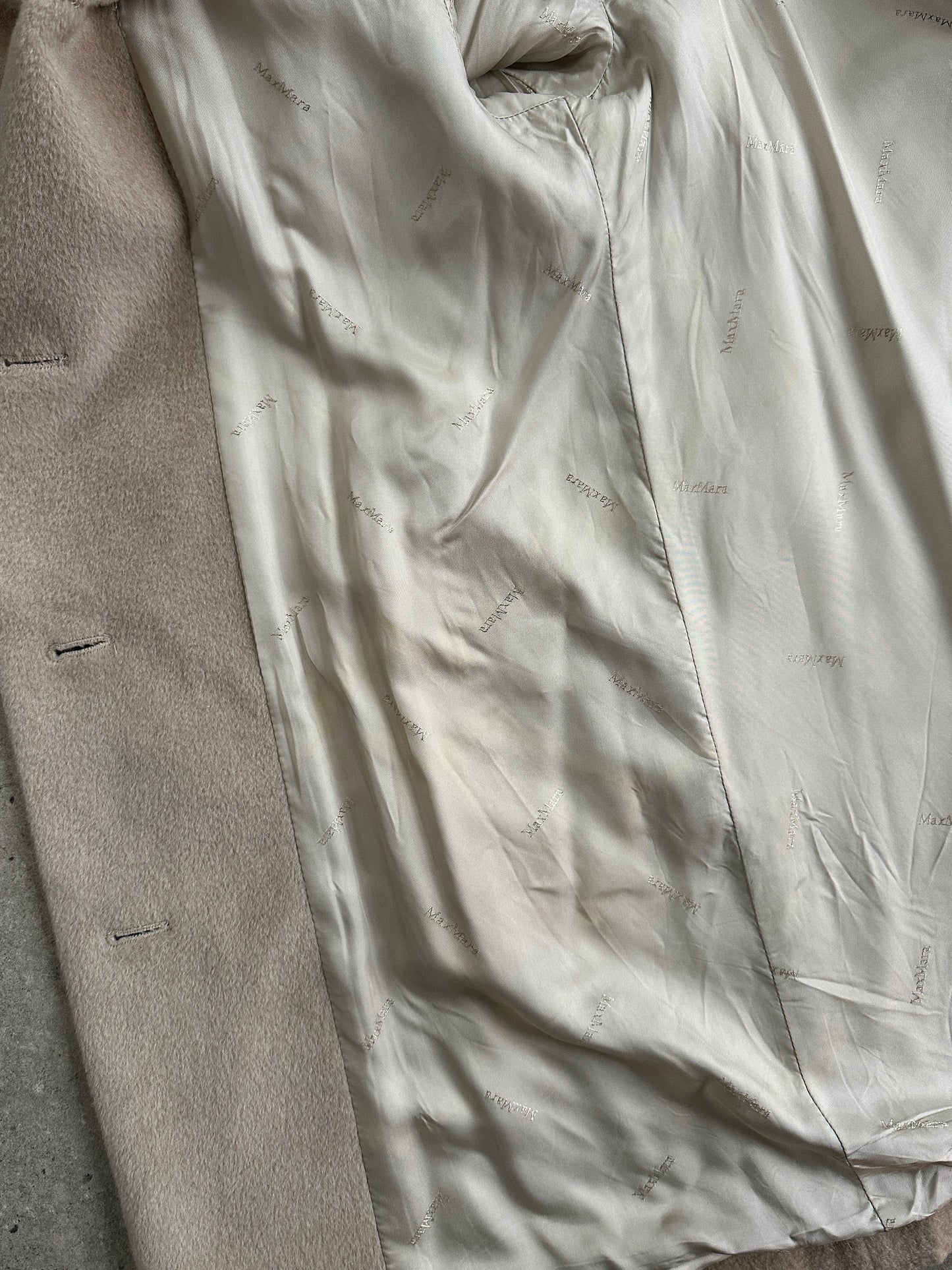 Max Mara Brushed Wool Cashmere Single Breasted Coat - M/L