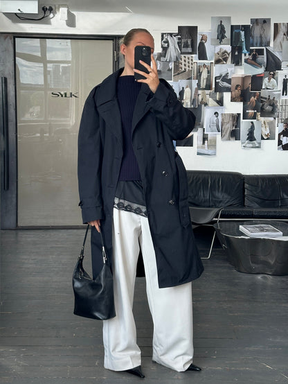 USA Vintage 1996 Cotton Double Breasted Belted Trench Coat - L/XL