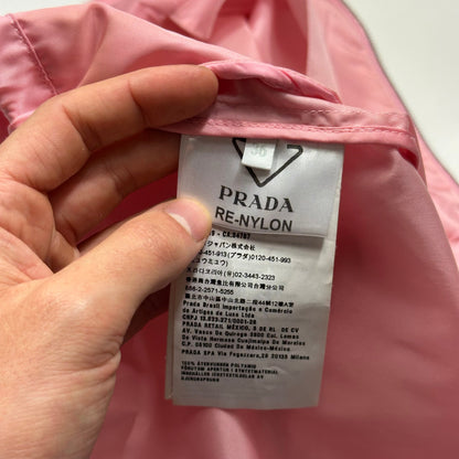 Prada 2020 Baby Pink 3D Triangle Plaque Pouch Re-Nylon Jacket - IT36 (XS-S)