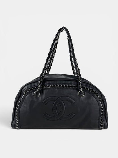 2005/2006 Chanel Luxe Ligne Black Lambskin Bowling Bag | O/S, Multicoloured