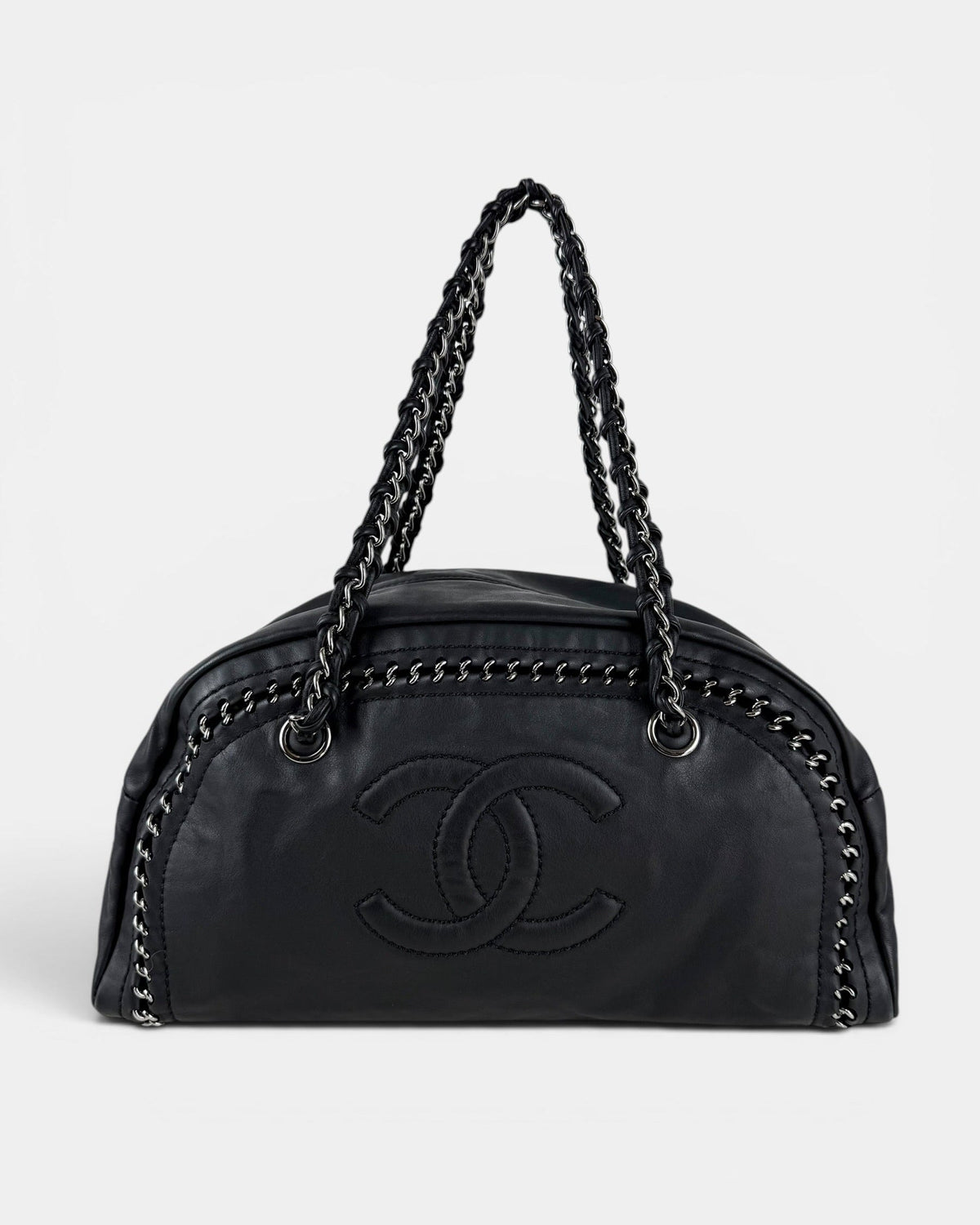 2005/2006 Chanel Luxe Ligne Black Lambskin Bowling Bag | O/S, Multicoloured