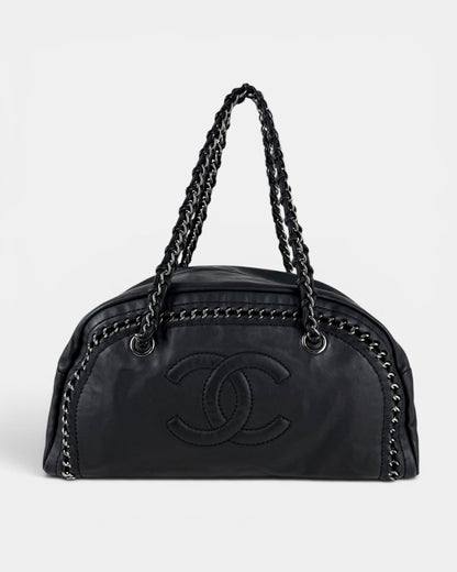 2005/2006 Chanel Luxe Ligne Black Lambskin Bowling Bag | O/S, Multicoloured