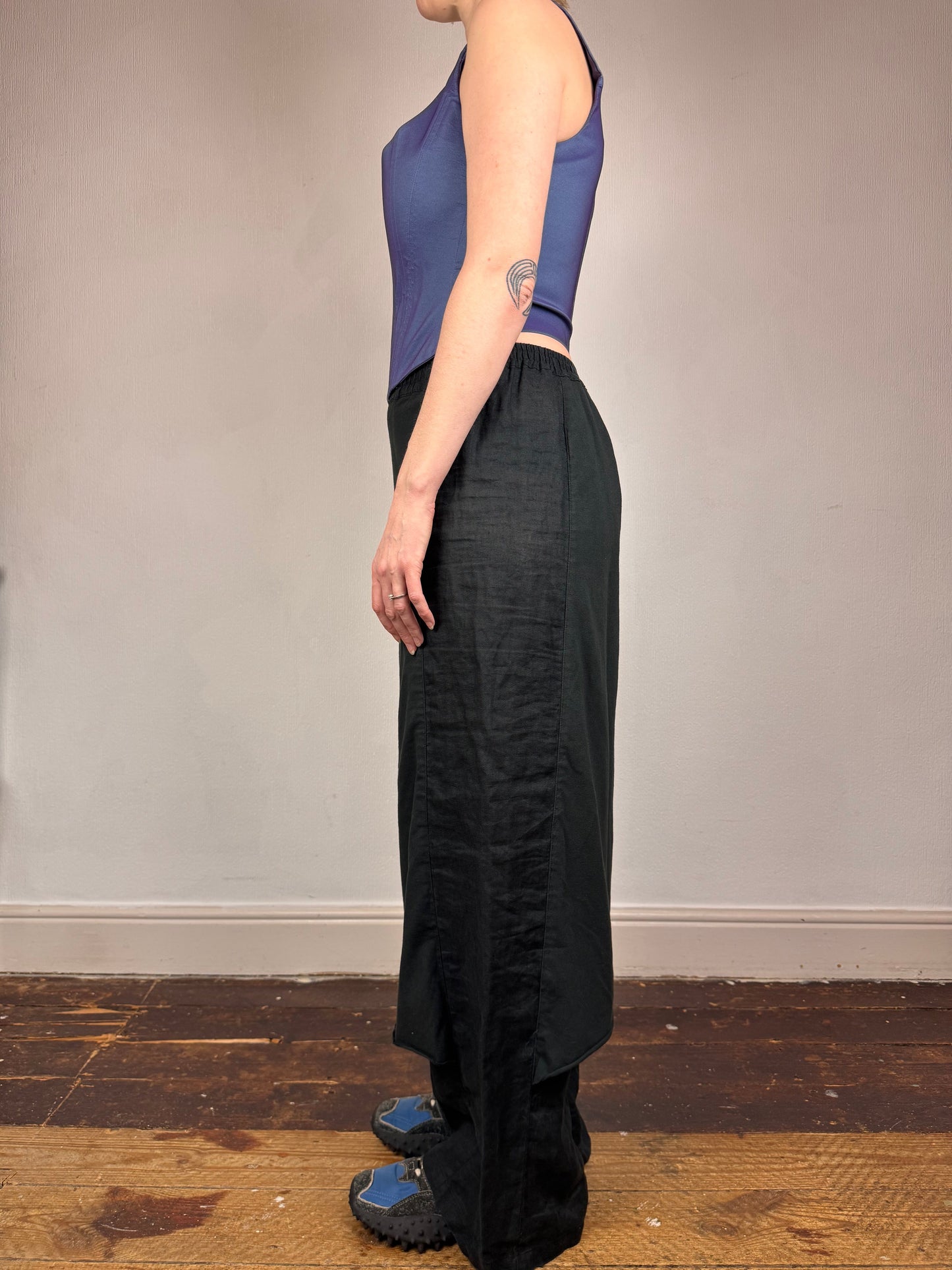 Hebbeding linen trouser skirt | Black, Black