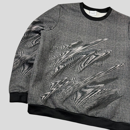 Iceberg 3D Glitch Print “Tweed” Sweatshirt Crewneck - L/XL | Default Title, Grey