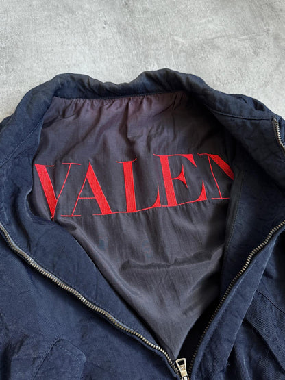 Valentino Jeans Navy Logo Patch Bomber Jacket
