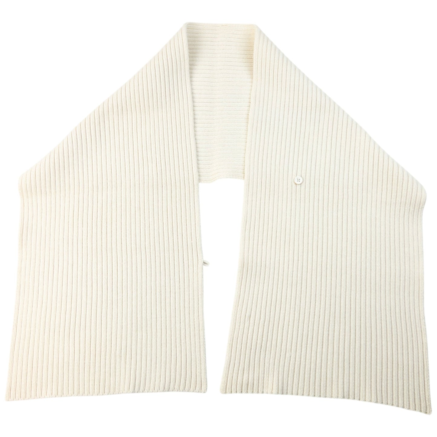 Vintage 90s Yohji Yamamoto Ribbed Knit Scarf | O/S, Cream