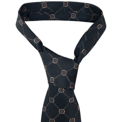 Vintage 2000s Gucci Monogram Silk Tie | O/S, Black