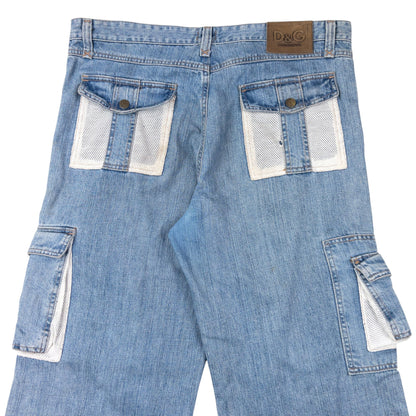Vintage 2000s Dolce & Gabbana Mesh Cargo Pocket Denim Jeans Size W38