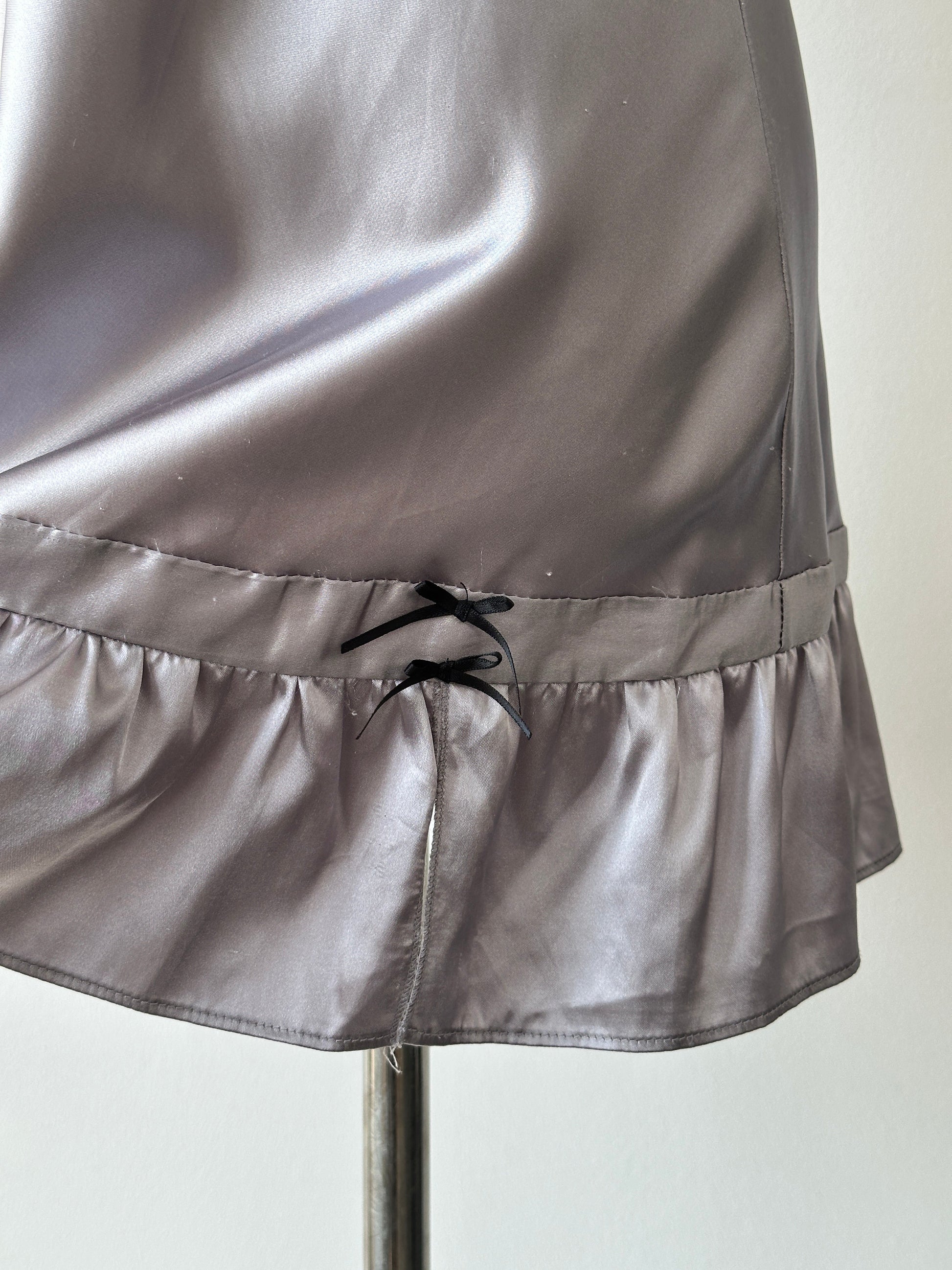 Vintage 2000s Satin Lace Mini Slip Dress - XS