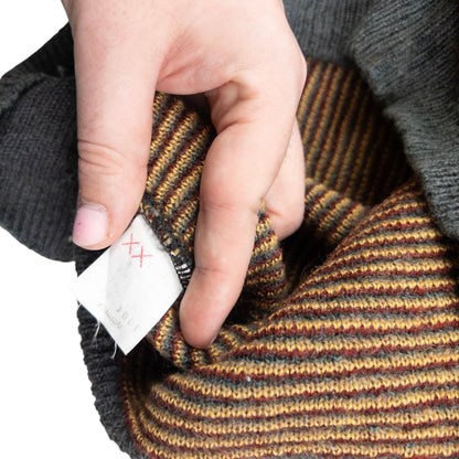 Vintage 70s YSL Yves Saint Laurent Wool Jumper Size S | Small, Grey, Red, Yellow