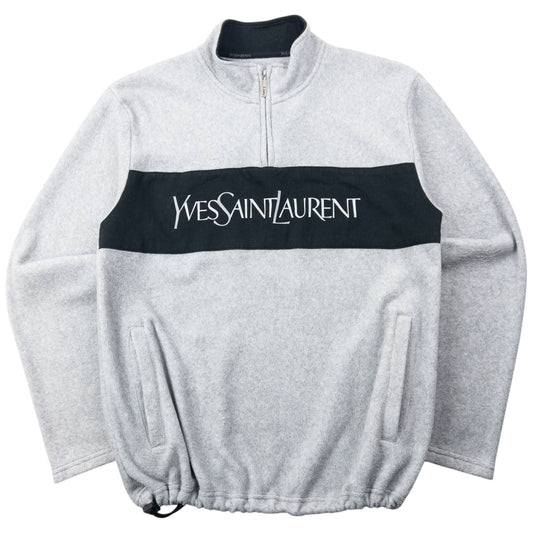 Vintage 2000s YSL Yves Saint Laurent Q Zip Fleece Sweatshirt Size M | Medium, Black