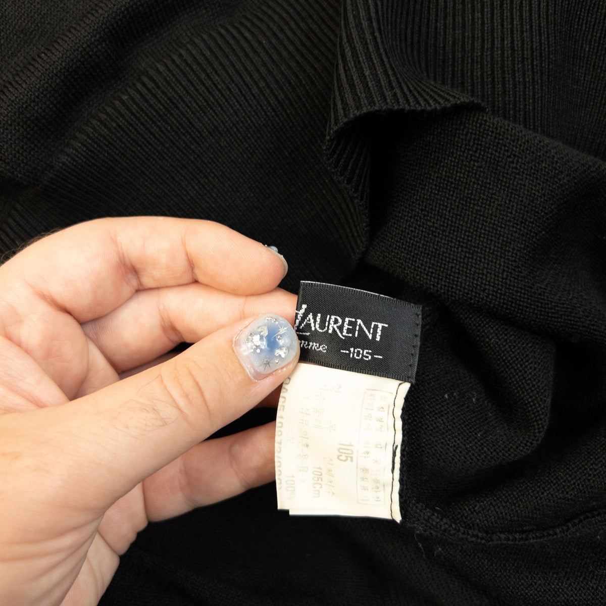 Vintage 90s YSL Yves Saint Laurent Turtleneck Jumper Size L | Large, Black