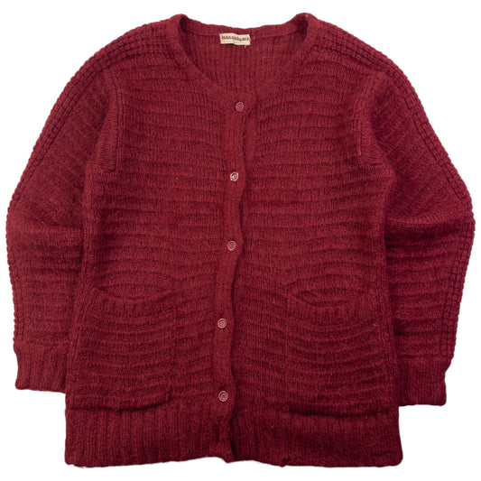 Vintage 80s Issey Miyake Wool Knit Cardigan Size M | Medium, Red