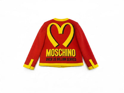 Moschino 2014 MOSCHINO Jeremy Scott MCDONALDS 20 BILLION SERVED JACKET Red/ Yellow 8 | O/S, Red