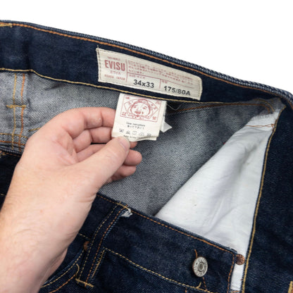 Vintage Evisu Painted Daicock Japanese Denim Jeans Size W35