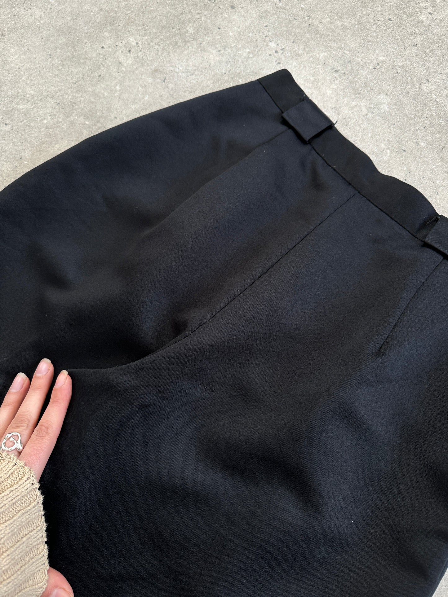 Vintage 1980s Satin Tapered Leg High Waisted Trousers - W26
