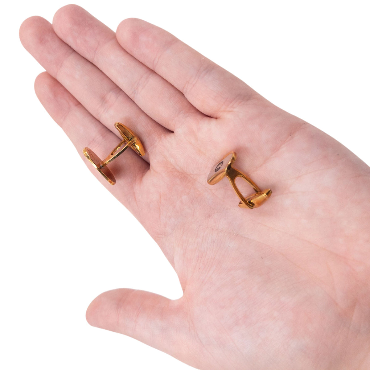 Vintage 90s Gucci Embossed Cufflinks | O/S, Gold