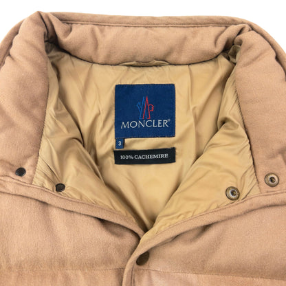 Vintage 90s Moncler Button Up Cashmere Puffer Jacket Size M | Medium, Beige