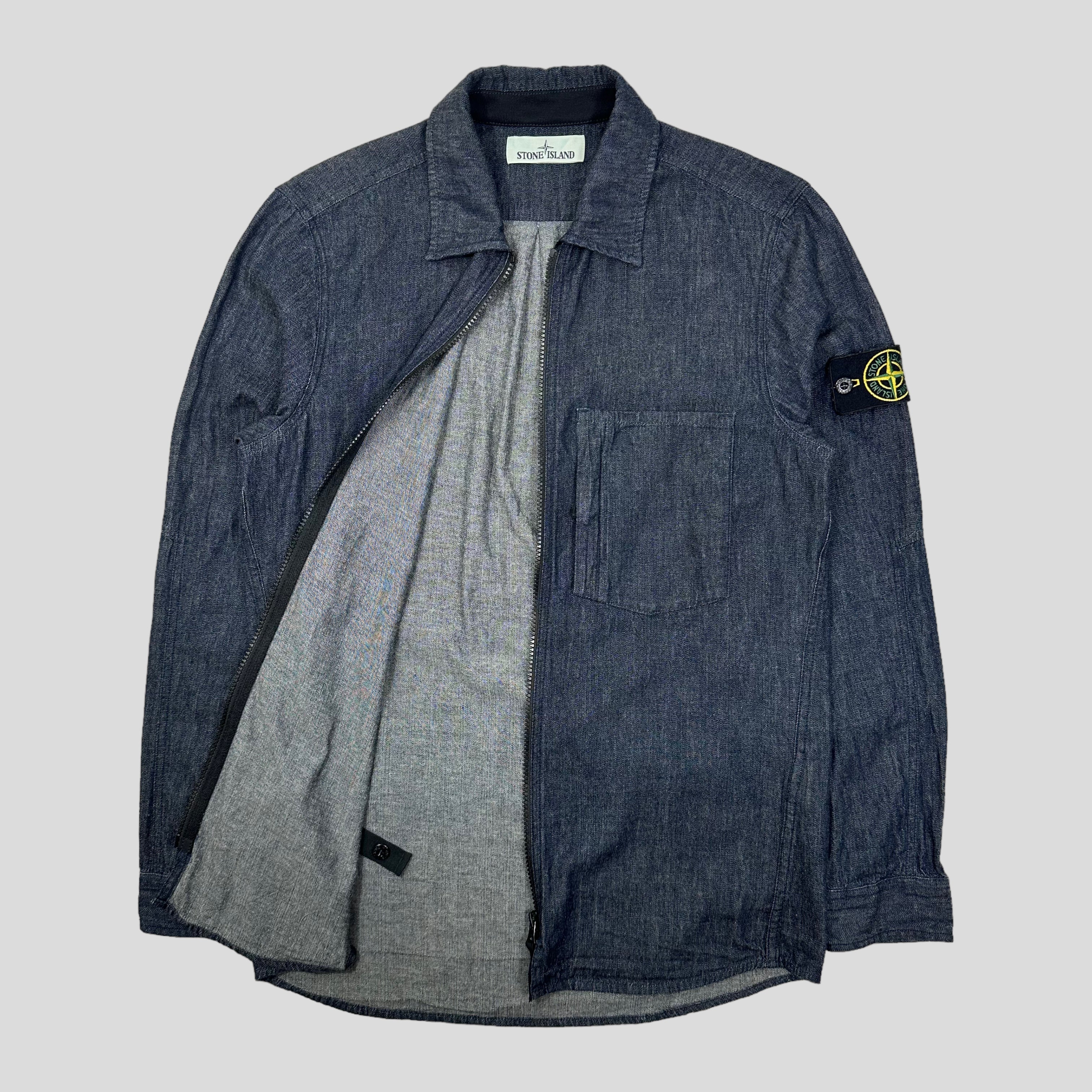 Stone Island Denim Zip Overshirt Jacket M