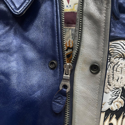 Avirex 'Speed Tiger' Leather Varsity Jacket - XXL