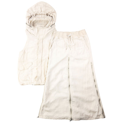 Vintage 2000s GOA Convertible Zip Gilet & Skirt Linen Set Womens Size S | Small, Cream