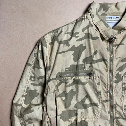 S/S 1989 Sand Cotton Poplin Ice Camouflage Bomber Jacket
