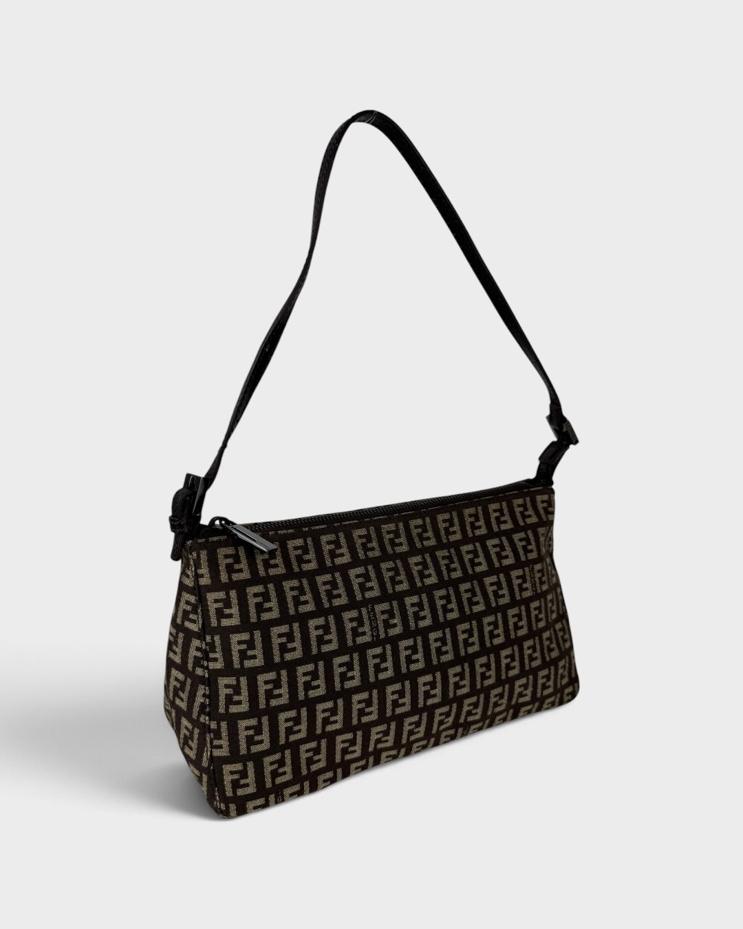 90s Fendi Zucca Brown Shoulder Bag | O/S, Multicoloured
