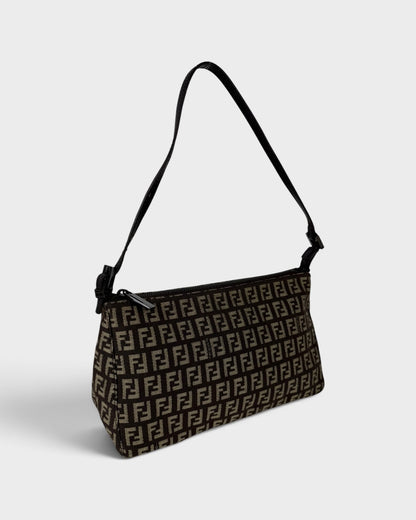 90s Fendi Zucca Brown Shoulder Bag | O/S, Multicoloured