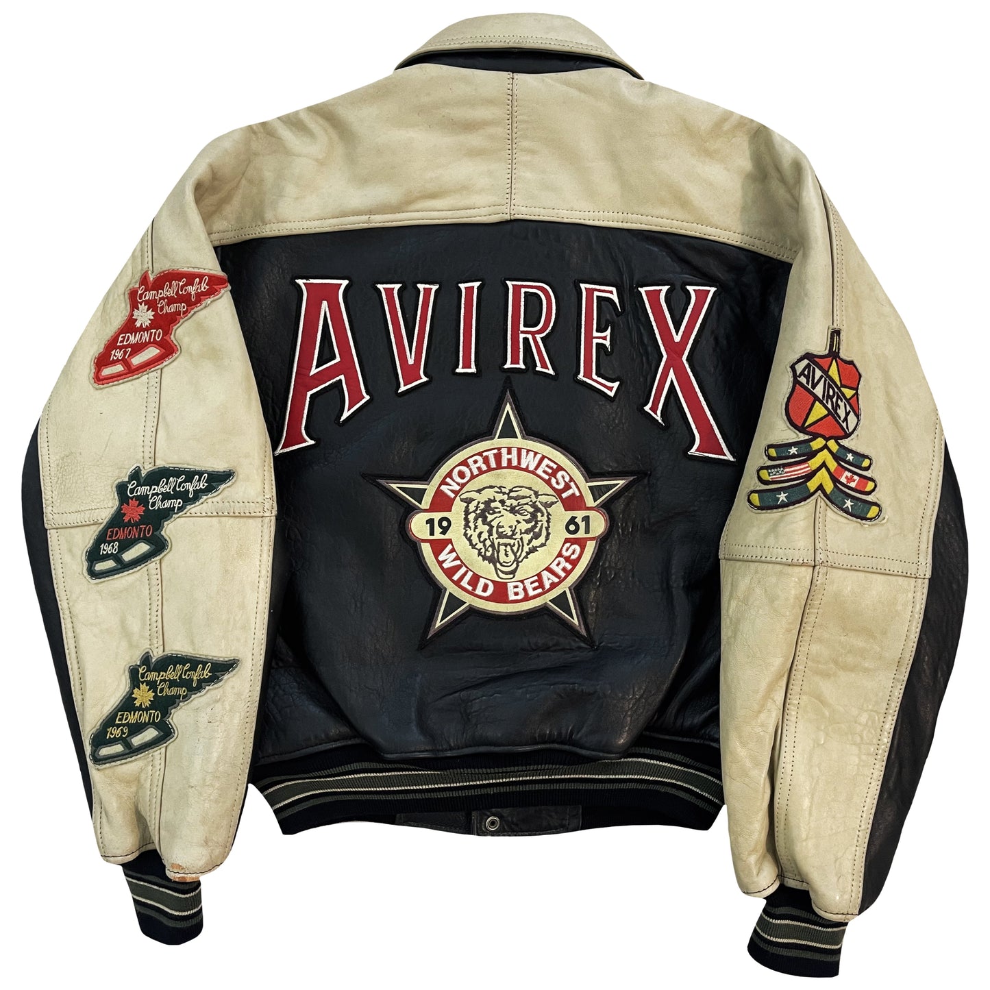 Avirex Wildbears Leather Varsity Jacket - S