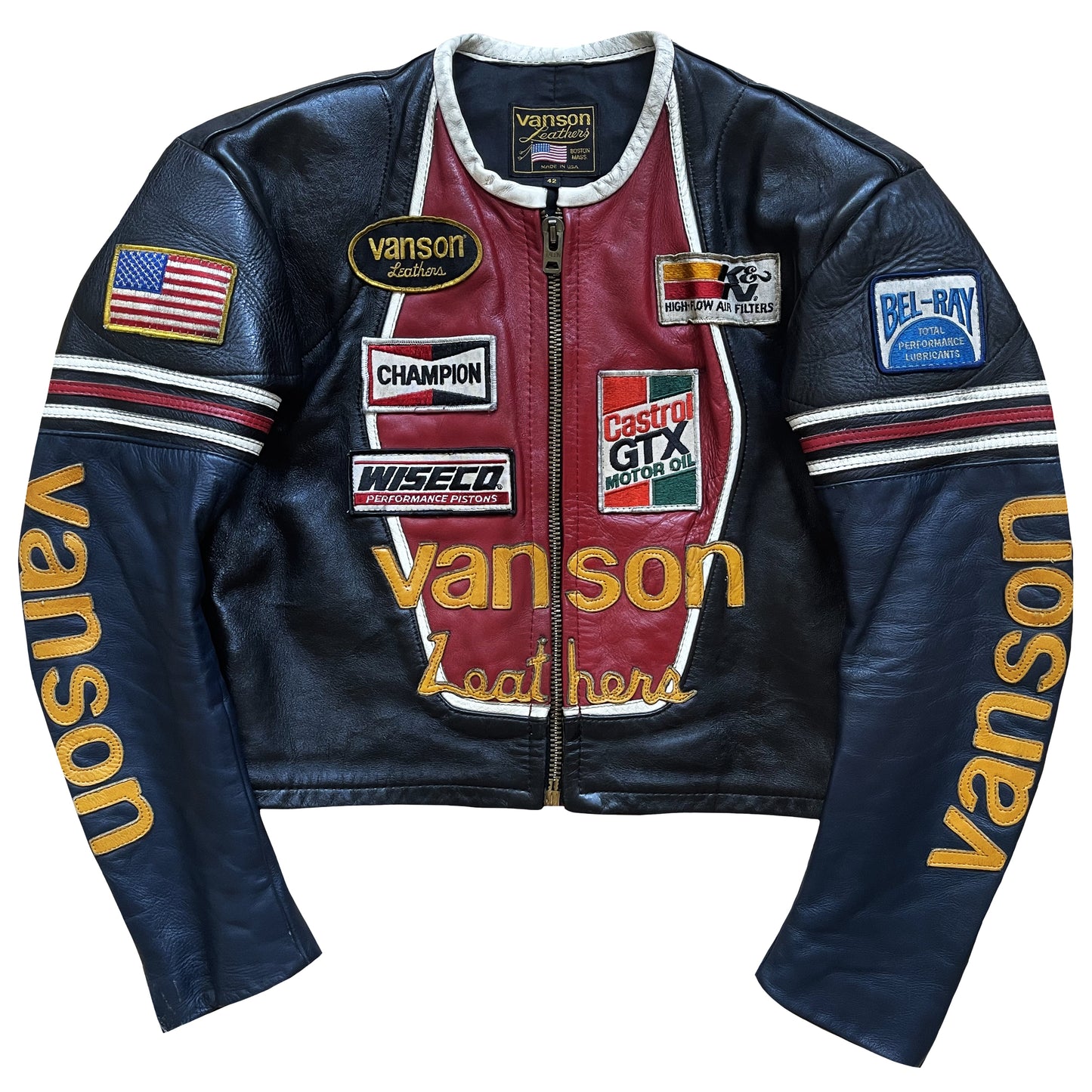 Vanson Leathers One Star Motorcycle Racer Jacket - M