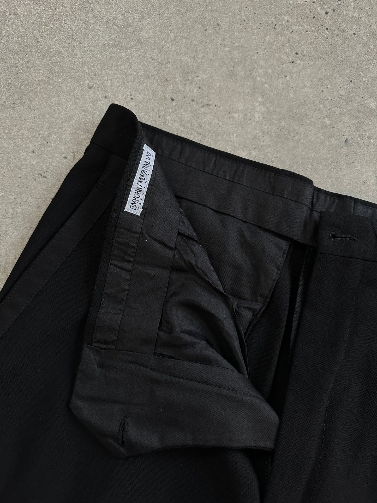 Emporio Armani 1990s Pure Wool Tuxedo Tailored Trousers - W34