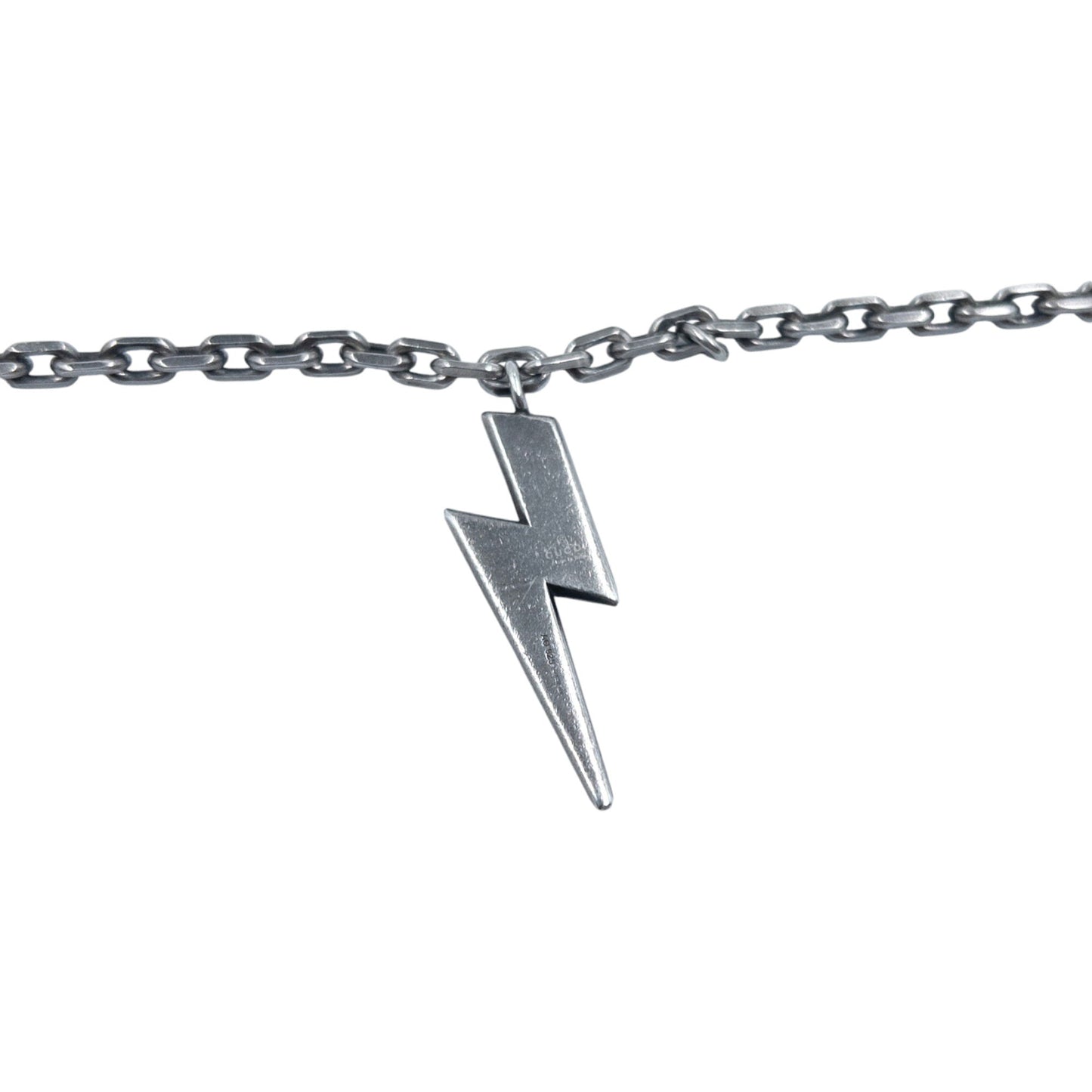 Vintage Gucci Silver Lightening Bolt Chain Necklace