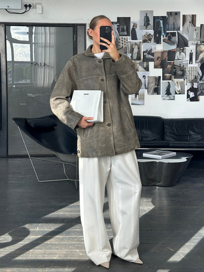 Italian Vintage 1990s Aged Leather Jacket - XL