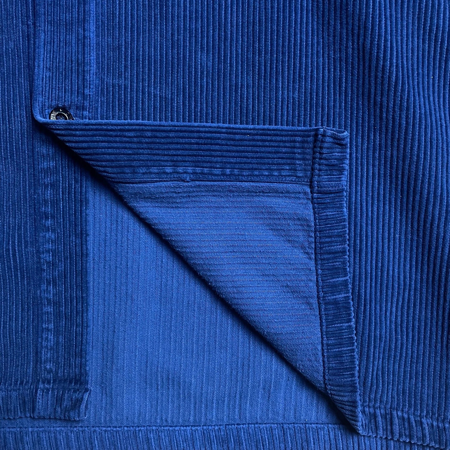 A/W 1994 Persian Blue Jumbo Corduroy Button Down Single Pocket Work Shirt