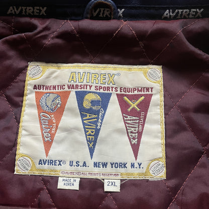 Avirex 'Speed Tiger' Leather Varsity Jacket - XXL