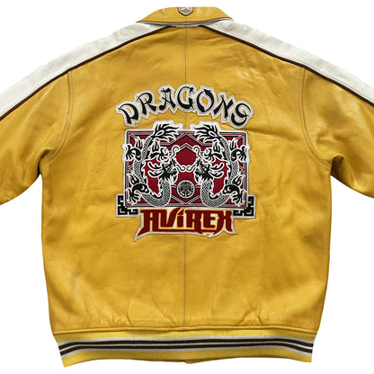 Avirex Twin Dragons Leather Varsity Jacket - XL